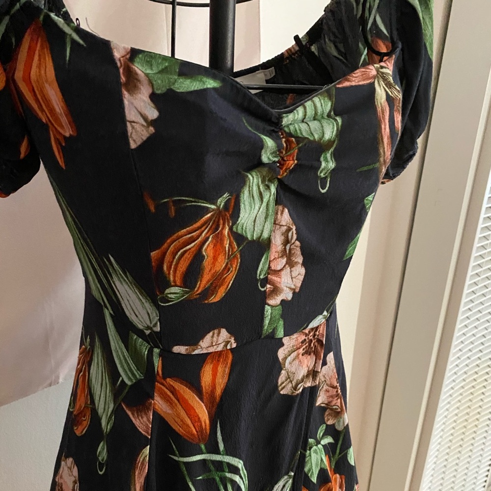 ASTR DARK BLUE FLORAL DRESS